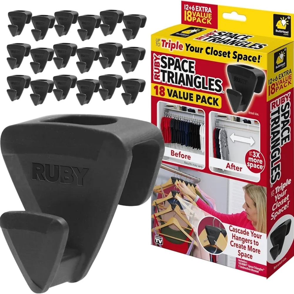 Ruby Space Triangles Closet Organizer 18pc Value Pack - Picture 2 of 6